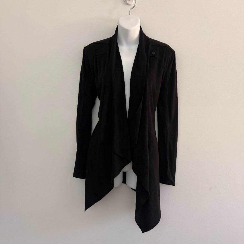 BLANKNYC Black Convertible Drape Jacket | Magnetic Cowl Neck Size M - Picture 5 of 14